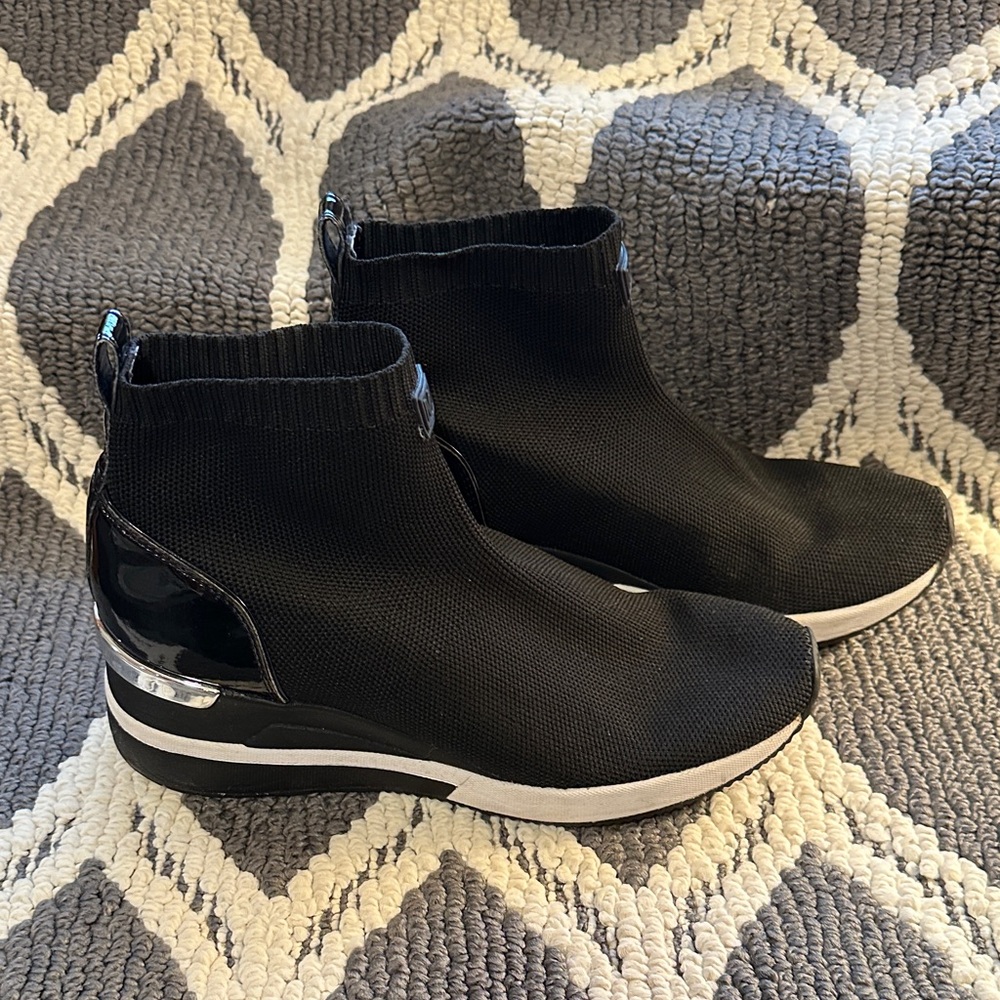 Michael Kors Black and Silver High-Top Sneakers